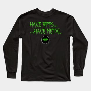 Have Riffs - Kman logo - GREEN Long Sleeve T-Shirt